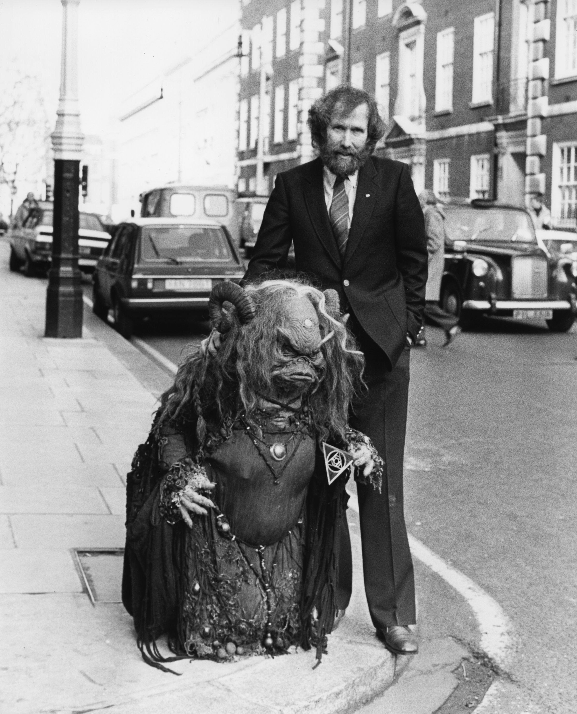 Jim Henson with the Aughra creature from The Dark Crystal, London. Image courtesy The Jim Henson Company.